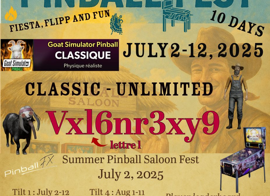 July 2-12, 2025 Goat Simulator Pinball