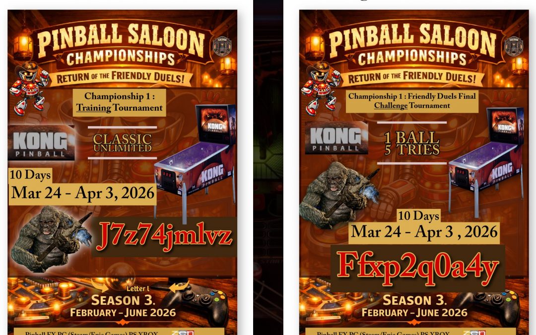 Mar 24 – Apr 3, 2026 Kong Pinball